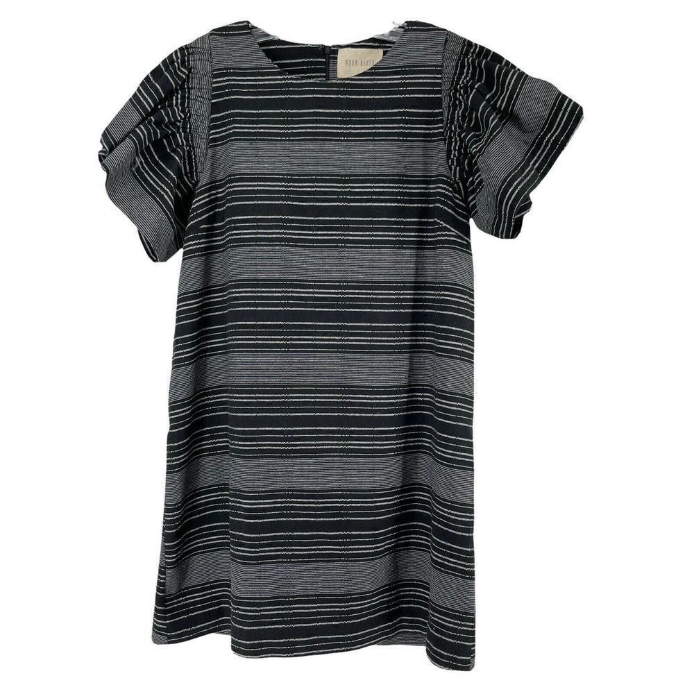 Moon River Dress Flutter Sleeve Black Striped Mini Casual Womens Size S Bohemian